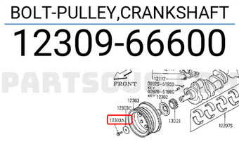 Nissan 1230966600 BOLT-PULLEY,CRANKSHAFT