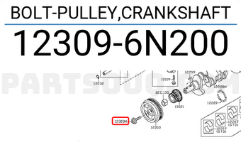Nissan 123096N200 BOLT-PULLEY,CRANKSHAFT