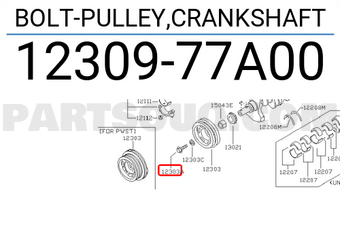 Nissan 1230977A00 BOLT-PULLEY,CRANKSHAFT