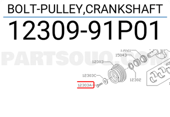 Nissan 1230991P01 BOLT-PULLEY,CRANKSHAFT
