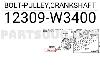 Nissan 12309W3400 BOLT-PULLEY,CRANKSHAFT