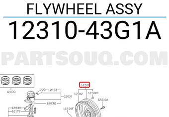 Nissan 1231043G1A FLYWHEEL ASSY