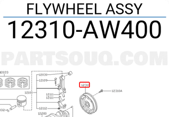 Nissan 12310AW400 FLYWHEEL ASSY