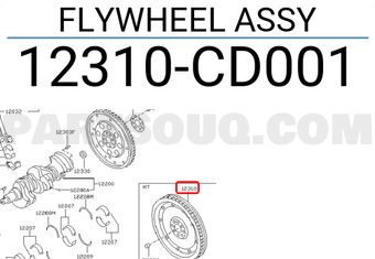 Nissan 12310CD001 FLYWHEEL ASSY