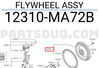 Nissan 12310MA72B FLYWHEEL ASSY