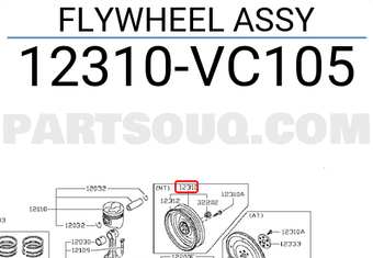 Nissan 12310VC105 FLYWHEEL ASSY