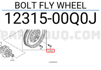 Nissan 1231500Q0J BOLT FLY WHEEL