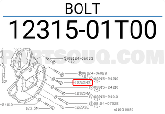 Nissan 1231501T00 BOLT