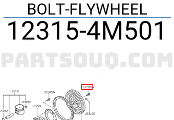 Nissan 123154M501 BOLT-FLYWHEEL