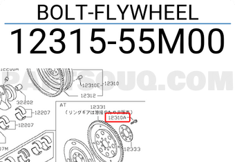 Nissan 1231555M00 BOLT-FLYWHEEL