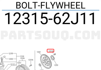 Nissan 1231562J11 BOLT-FLYWHEEL