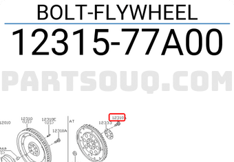 Nissan 1231577A00 BOLT-FLYWHEEL