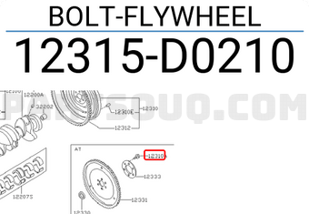 Nissan 12315D0210 BOLT-FLYWHEEL