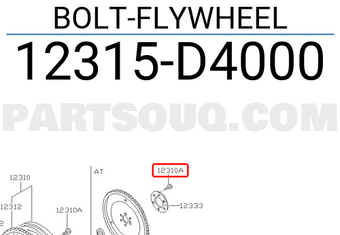 Nissan 12315D4000 BOLT-FLYWHEEL