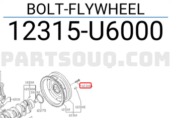 Nissan 12315U6000 BOLT-FLYWHEEL