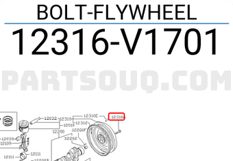 Nissan 12316V1701 BOLT-FLYWHEEL