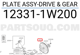 Nissan 123311W200 PLATE ASSY-DRIVE & GEAR
