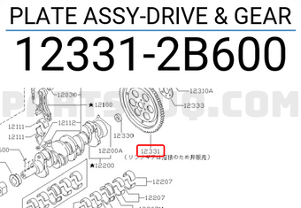 Nissan 123312B600 PLATE ASSY-DRIVE & GEAR