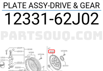 Nissan 1233162J02 PLATE ASSY-DRIVE & GEAR