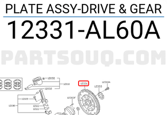 Nissan 12331AL60A PLATE ASSY-DRIVE & GEAR