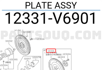 Nissan 12331V6901 PLATE ASSY