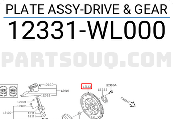 Nissan 12331WL000 PLATE ASSY-DRIVE & GEAR