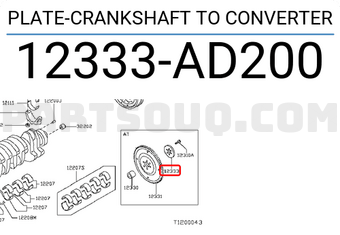 Nissan 12333AD200 PLATE-CRANKSHAFT TO CONVERTER