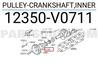 Nissan 12350V0711 PULLEY-CRANKSHAFT,INNER