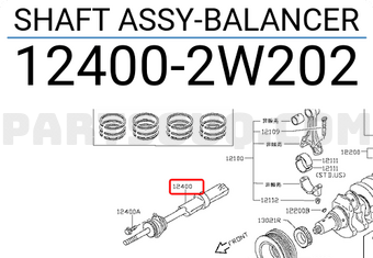 Nissan 124002W202 SHAFT ASSY-BALANCER