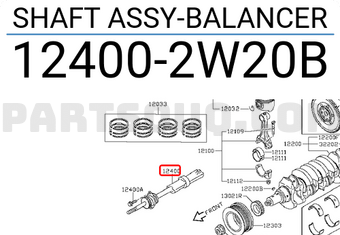 Nissan 124002W20B SHAFT ASSY-BALANCER