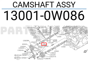 Nissan 130010W086 CAMSHAFT ASSY
