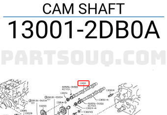 Nissan 130012DB0A CAM SHAFT