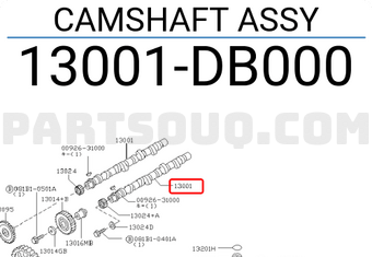 Nissan 13001DB000 CAMSHAFT ASSY