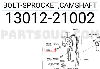 Nissan 1301221002 BOLT-SPROCKET,CAMSHAFT