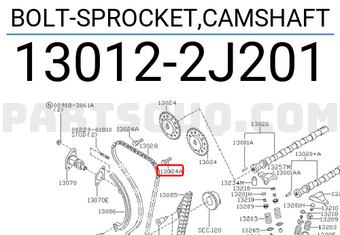 Nissan 130122J201 BOLT-SPROCKET,CAMSHAFT