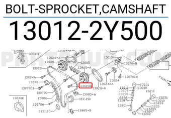 Nissan 130122Y500 BOLT-SPROCKET,CAMSHAFT
