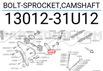 Nissan 1301231U12 BOLT-SPROCKET,CAMSHAFT