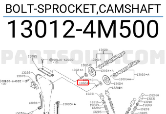 Nissan 130124M500 BOLT-SPROCKET,CAMSHAFT