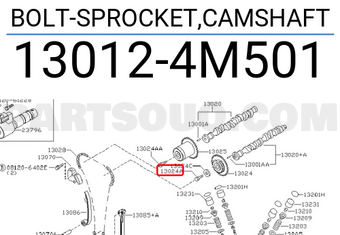 Nissan 130124M501 BOLT-SPROCKET,CAMSHAFT