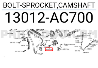 Nissan 13012AC700 BOLT-SPROCKET,CAMSHAFT