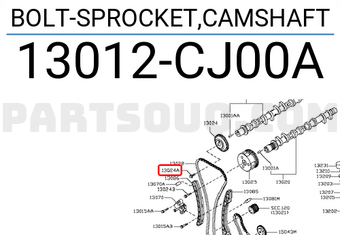 Nissan 13012CJ00A BOLT-SPROCKET,CAMSHAFT