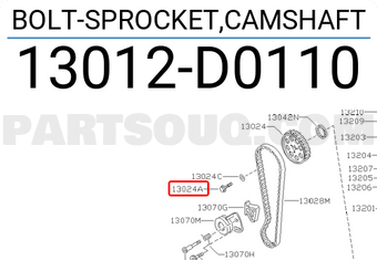 Nissan 13012D0110 BOLT-SPROCKET,CAMSHAFT