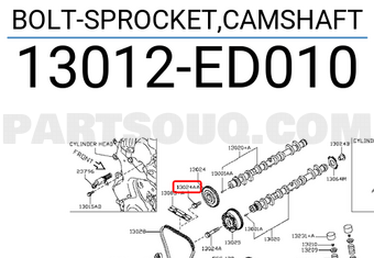 Nissan 13012ED010 BOLT-SPROCKET,CAMSHAFT
