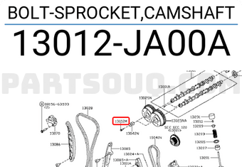 Nissan 13012JA00A BOLT-SPROCKET,CAMSHAFT