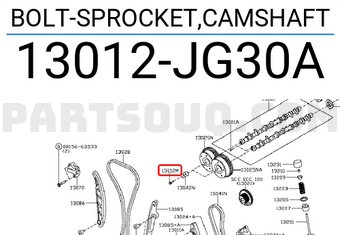Nissan 13012JG30A BOLT-SPROCKET,CAMSHAFT