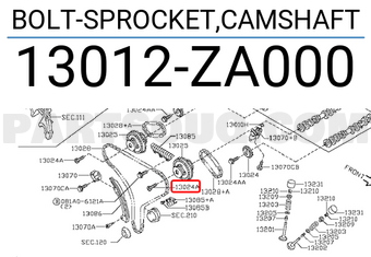 Nissan 13012ZA000 BOLT-SPROCKET,CAMSHAFT