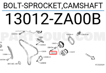 Nissan 13012ZA00B BOLT-SPROCKET,CAMSHAFT