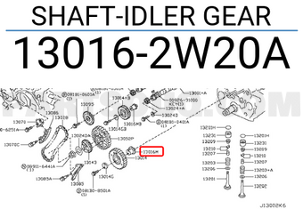 Nissan 130162W20A SHAFT-IDLER GEAR