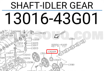 Nissan 1301643G01 SHAFT-IDLER GEAR