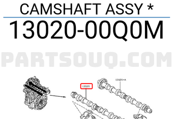 Nissan 1302000Q0M CAMSHAFT ASSY *